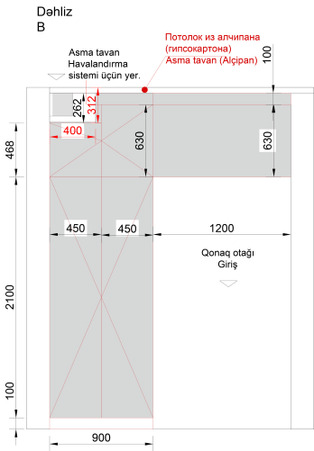Color Composition — Hallway — wall elevation 3