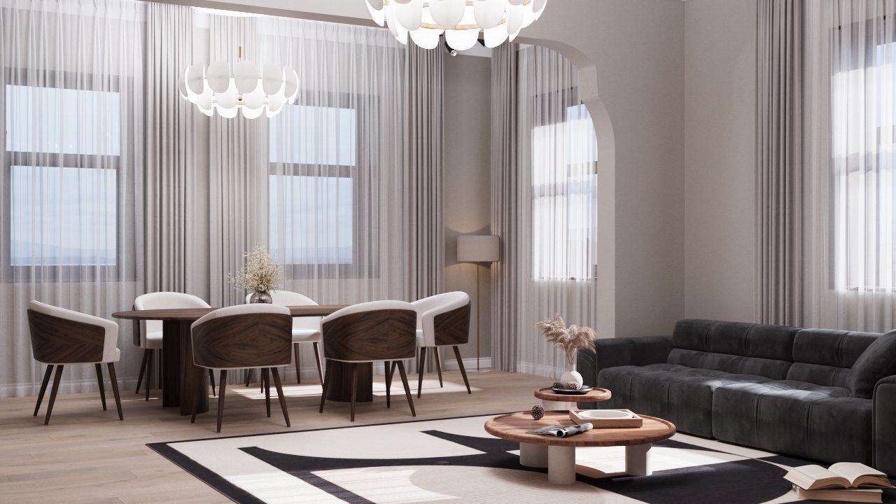 Modern Apartment — Living room, view 2
