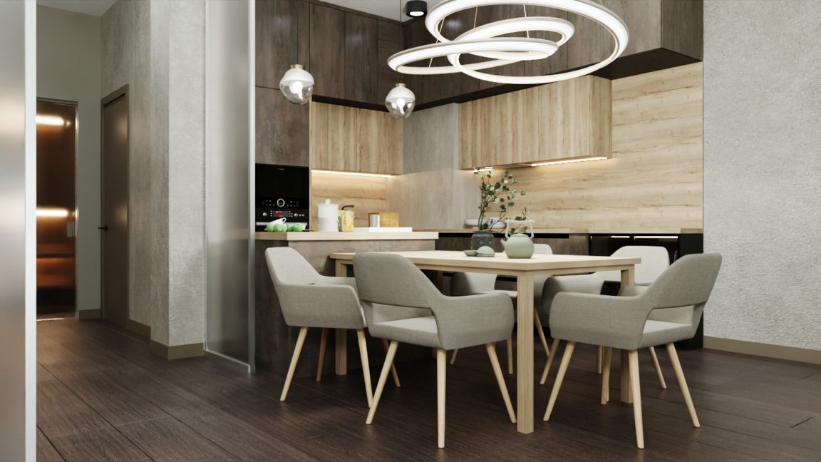Spacial Redesign — Dining area, view 2